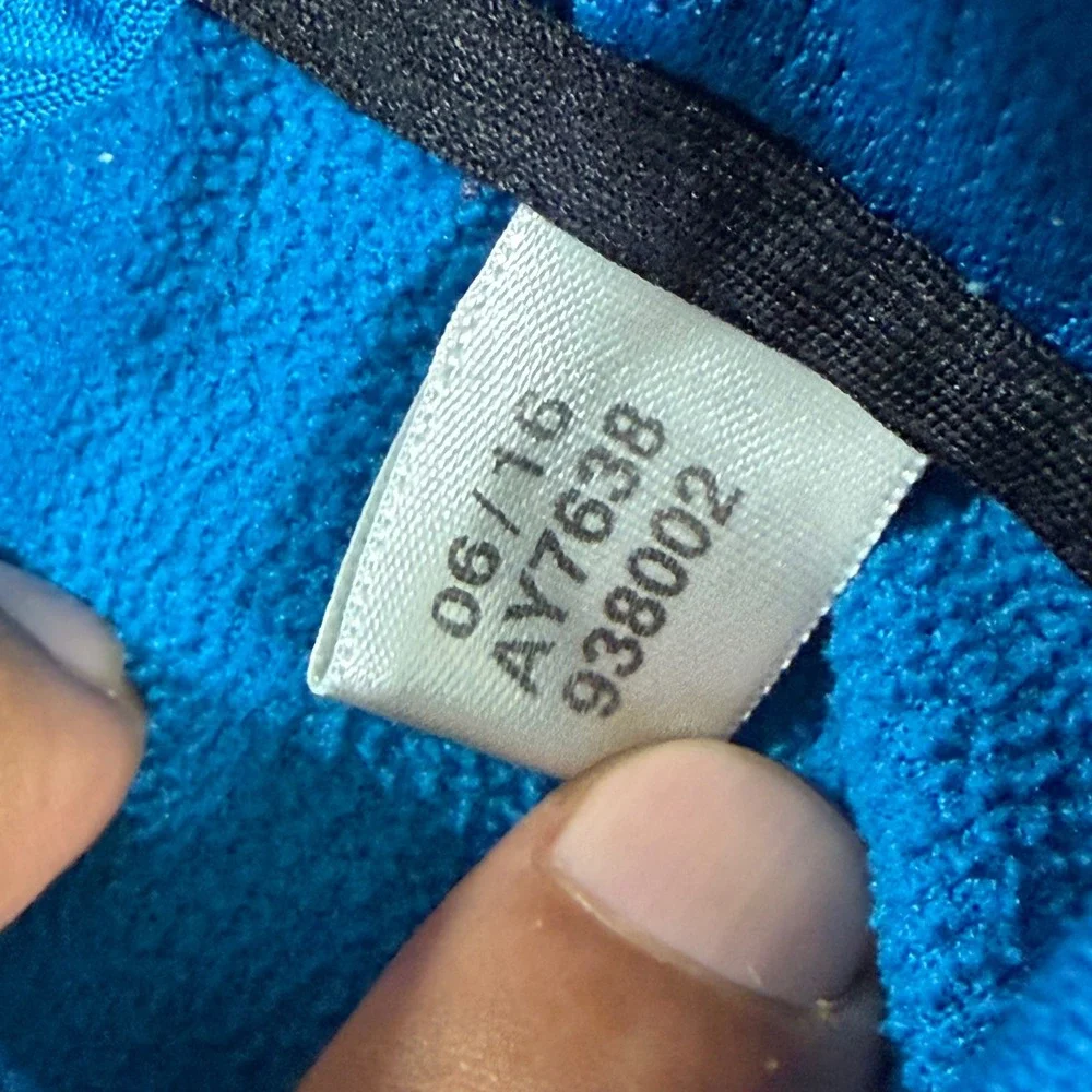 Adidas Climawarm Hoodie Mens Medium Blue Space Dye Fleece Logo Pullover